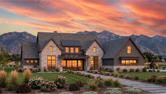 Striking Modern House Plan with Large Windows