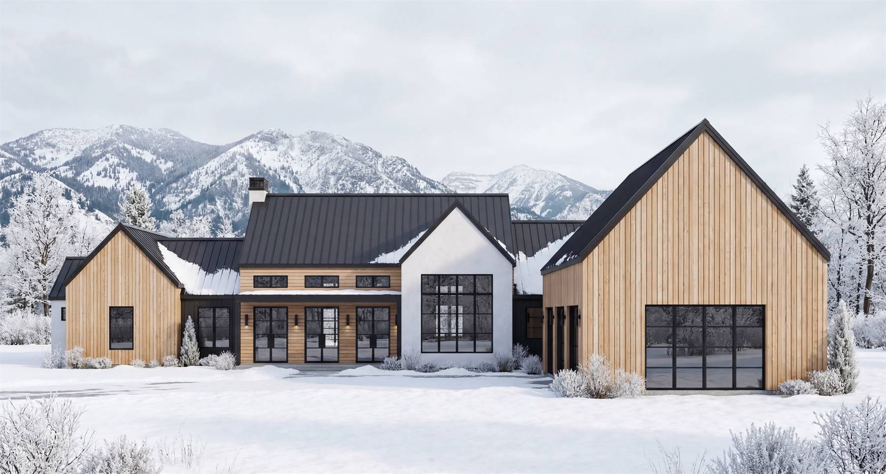 Stunning Contemporary Farmhouse with Large Windows