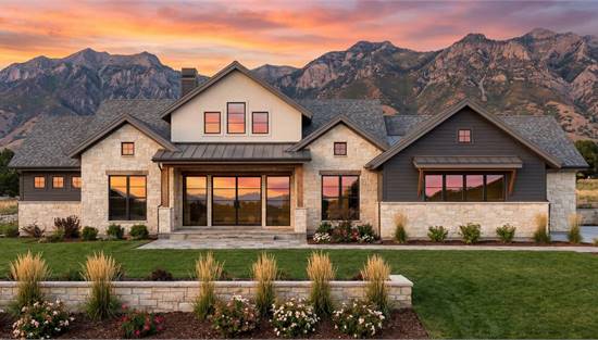 European Ranch with Covered Front Entry