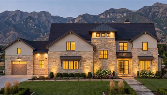 Elegant European with Sleek Stone Facade