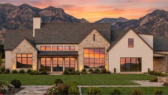 Farmhouse with Mix of Stone and Stucco