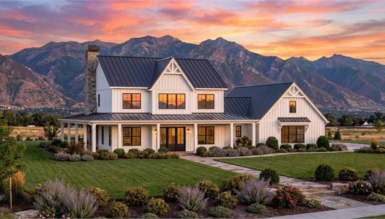 Two Story Farmhouse with Wraparound Porch