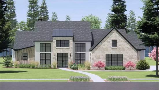 Modern Mountain Home with Beautiful Stonework & Windows