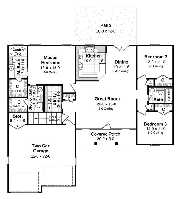 The Bluebonnet 5750 3 Bedrooms And 2 5 Baths The House Designers