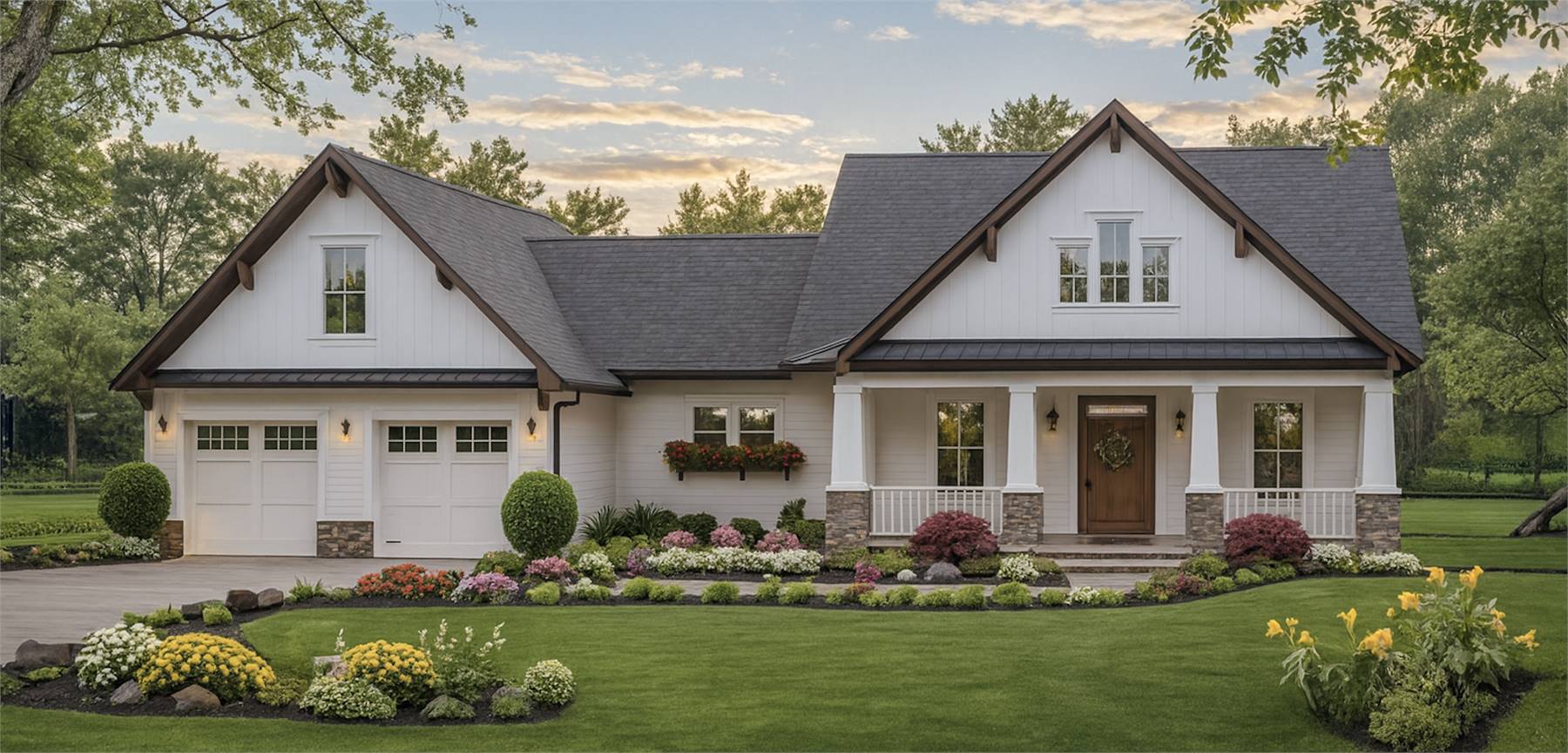 Traditional House with Covered Front Porch