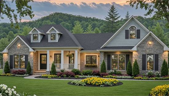 Traditional One Story with Covered Front Porch