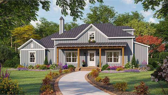 Family Farmhouse with Covered Front Entry Porch