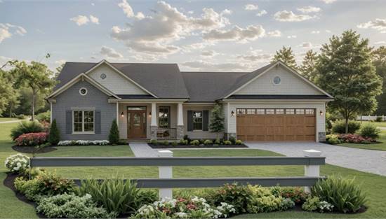 Traditional Home with Front Entry Garage