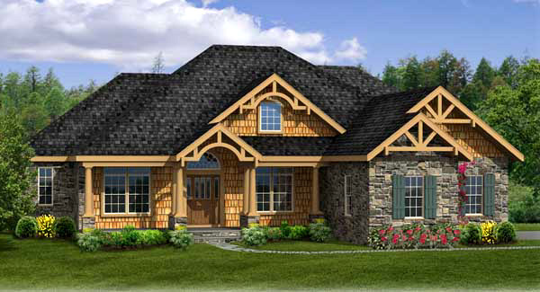 Craftsman house  plan  with walk out basement