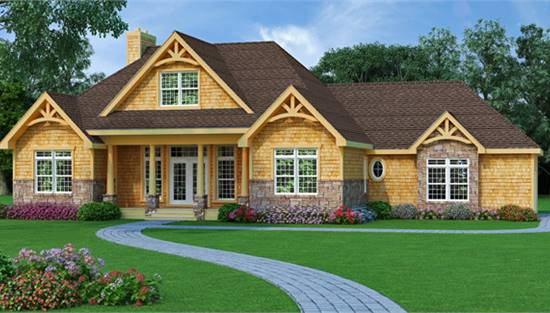 image of small lake house plan 9233