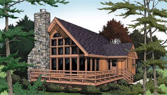 image of small lake house plan 3888