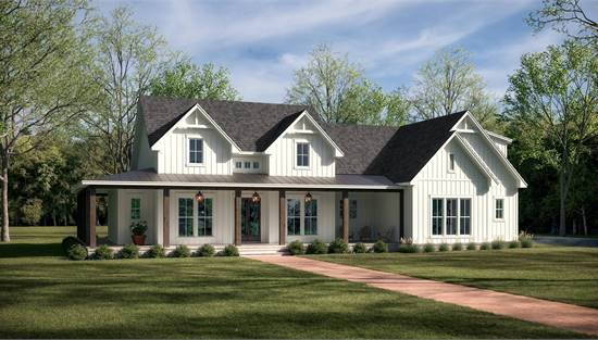 Traditional Farmhouse with Wraparound Porch