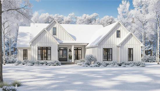 Picturesque Farmhouse Winterscape