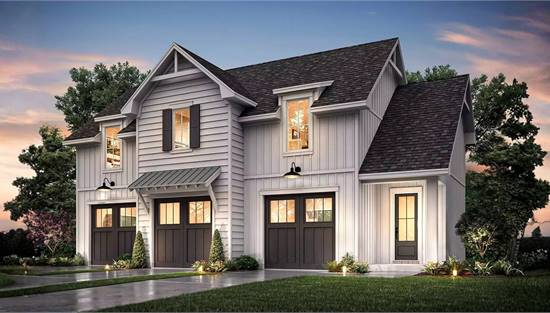 Stunning Farmhouse Garage with Driveunder Entry