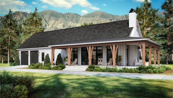 Three Bedroom Barndominium with Wraparoud Porch