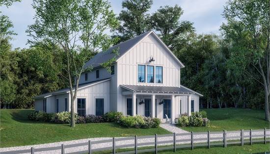 Rustic Barndominium with Two Story Great Room & Loft