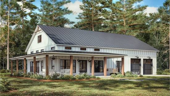 Barndominium with Large Covered Porches