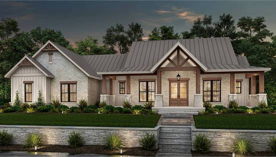 Timber and Stone Accented Country Hill Home