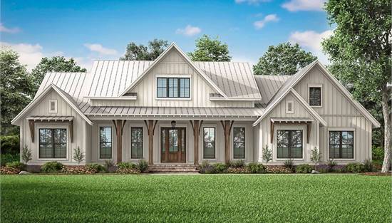 Modern Farmhouse with Welcoming Front Covered Porch