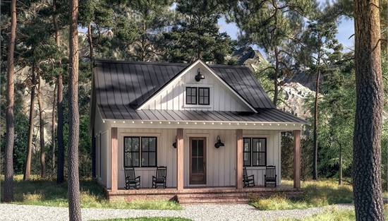 Adorable Cottage Façade with Centered Gable