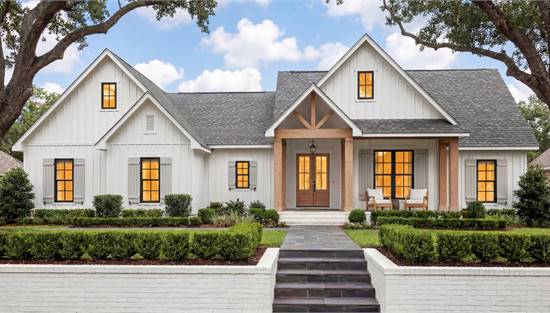 Classic Modern Farmhouse with Vaulted Covered Entry