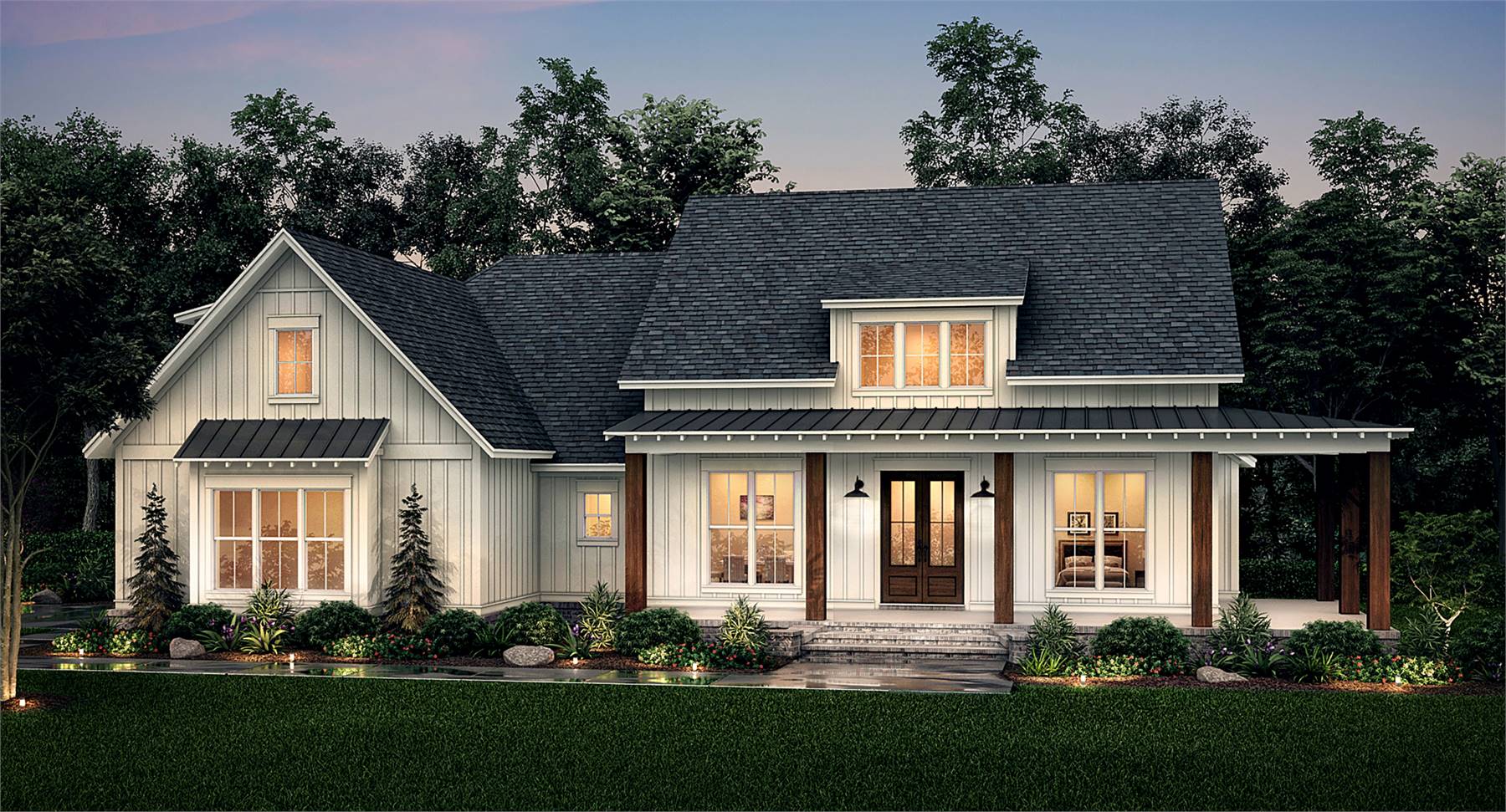 Affordable Farmhouse with Covered Wraparound Front Porch