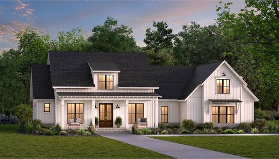 Charming Farmhouse by Evening