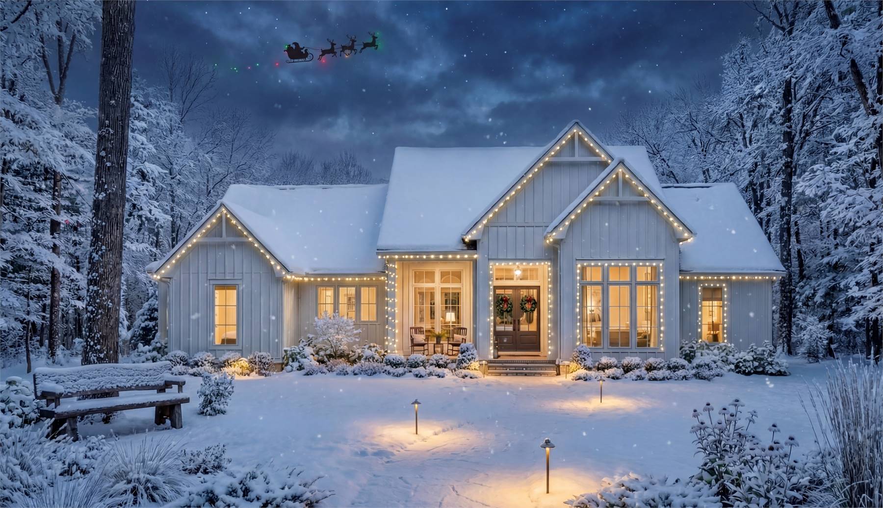 One Story Timeless Farmhouse in Holiday Charm