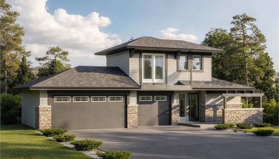 This attractive garage and coach house could stand alone or make an ideal addition to a house on a large property.