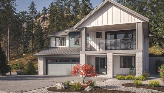 Front View with Covered Deck Over the Entry