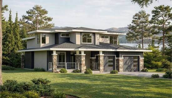 Traditional Family House with Covered Front Porch