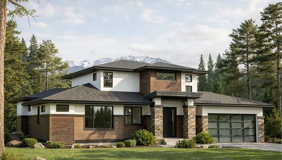 Modern Family Home with Covered Front Entrance