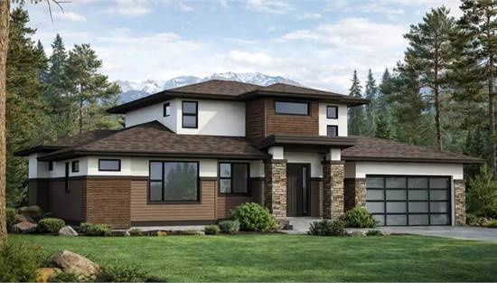 Modern Family Home with Covered Front Entrance