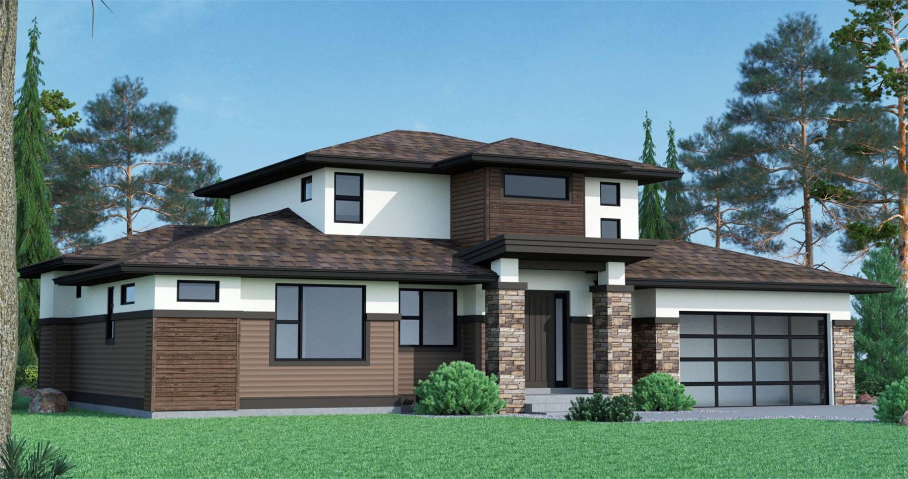 Modern Family Home with Covered Front Entrance