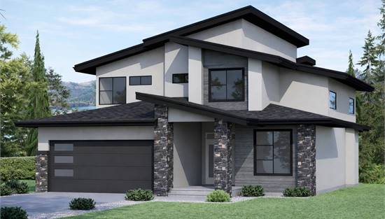 Modern Home with Sleek Roof Lines