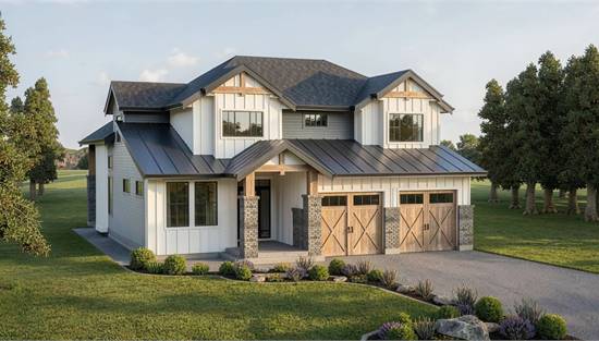 Modern Farmhouse with Covered Entry