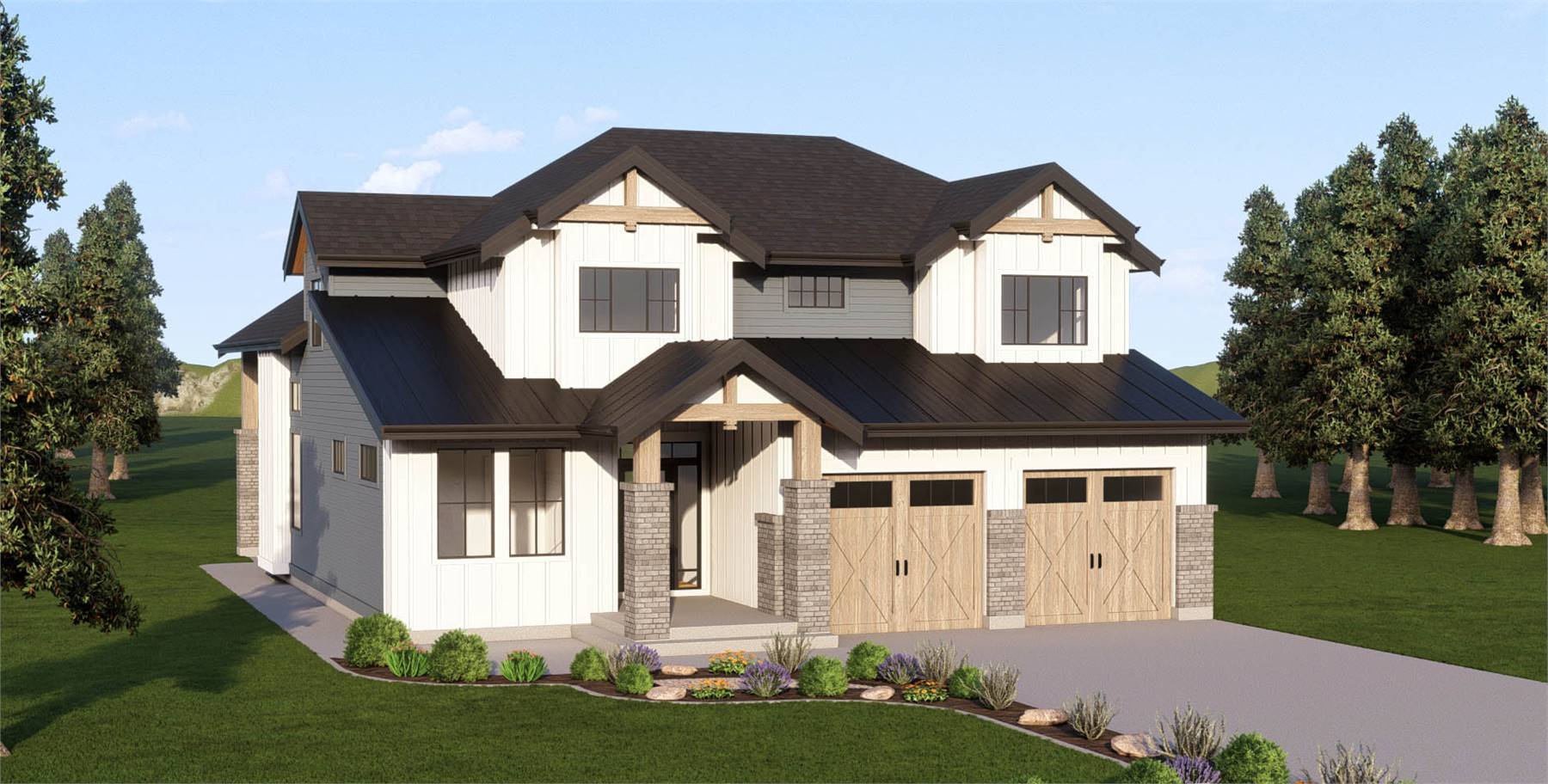 Modern Farmhouse with Covered Entry