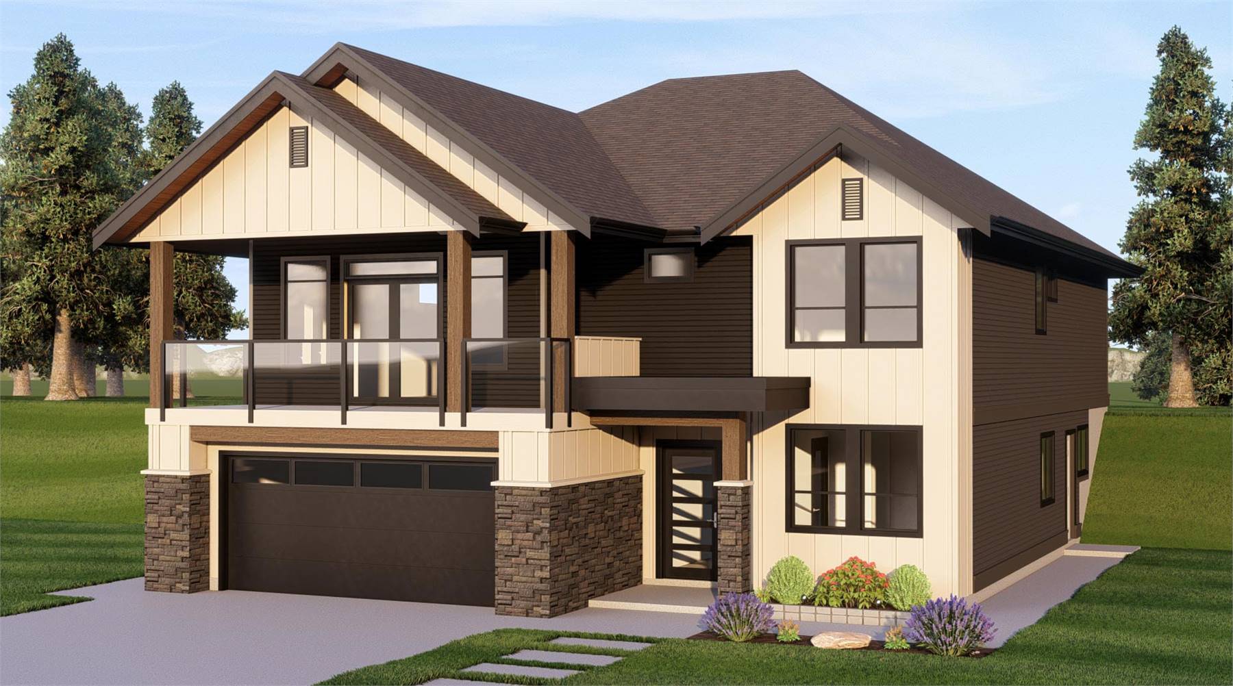 Tranistional Home with Large Covered Deck