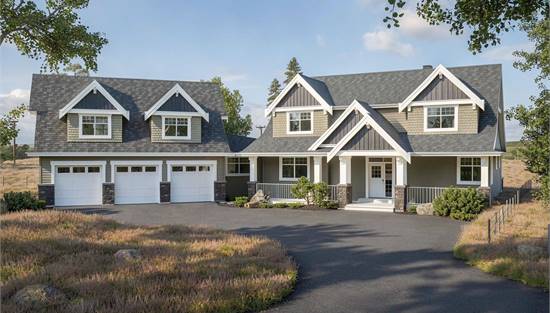 Stunning Craftsman with Three Car Garage