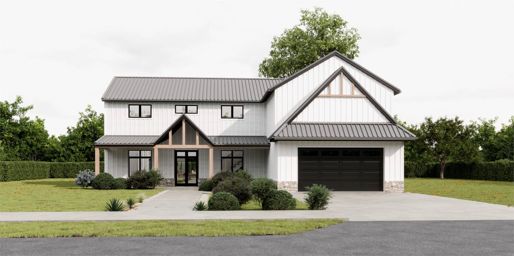 Modern Barndominium with Timber Accents