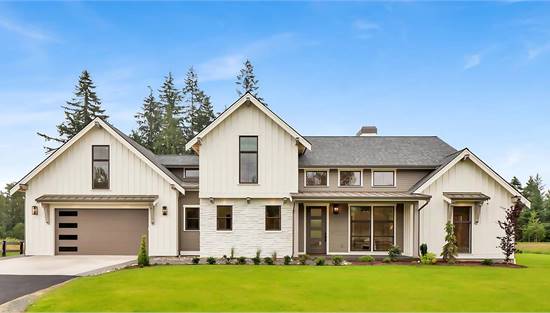Sleek Modern Farmhouse with Covered Front Porch