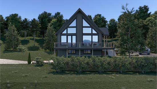 image of small lake house plan 7414