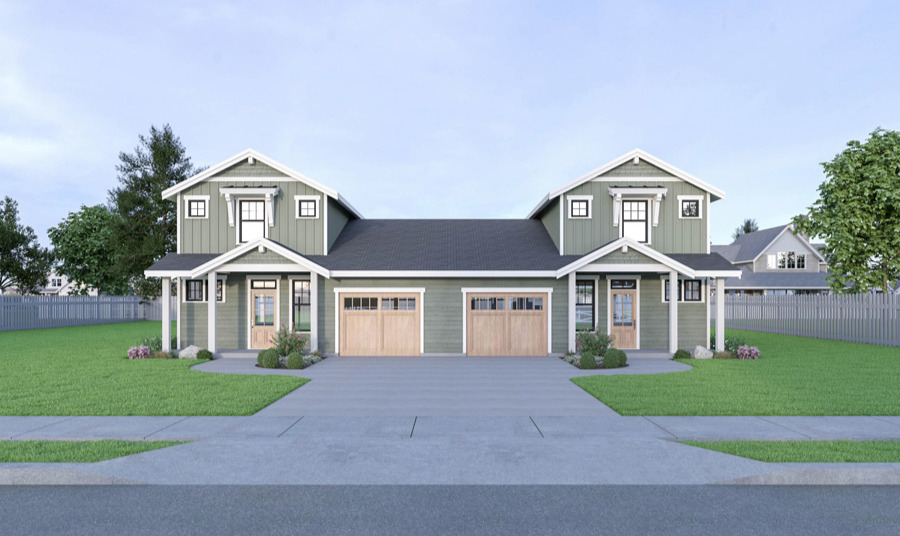 Builder Ready Craftsman Style Duplex House Plan 8302