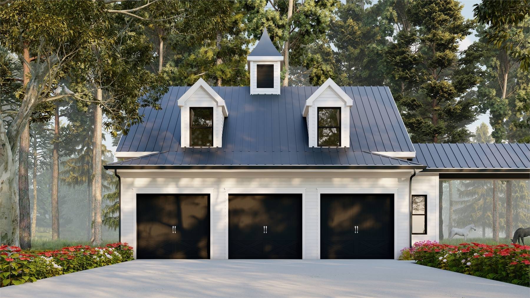 Triple garage with breezeway