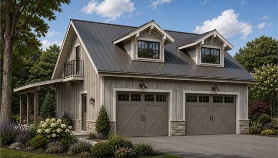 4 Car Garage with Living Space