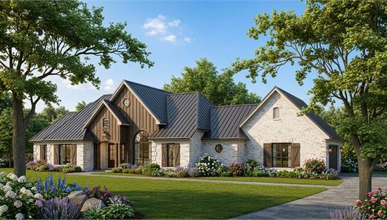 Beautiful Ranch with Stone and Wood Exterior