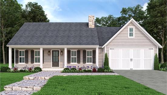 image of small farm house plan 7487