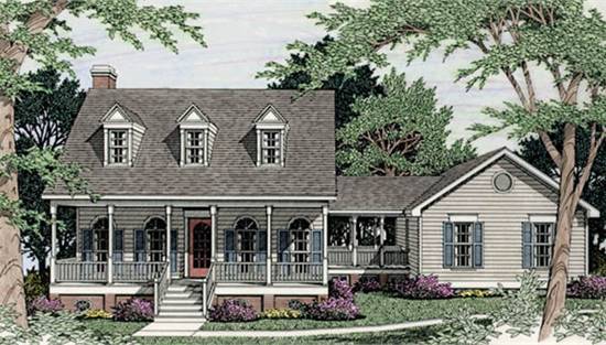 image of small cape cod house plan 3471