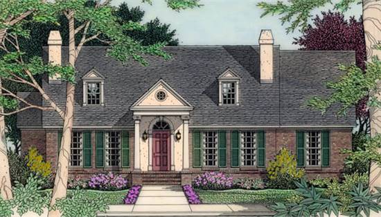 image of colonial house plan 3498