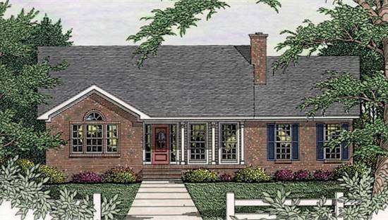 image of colonial house plan 3537